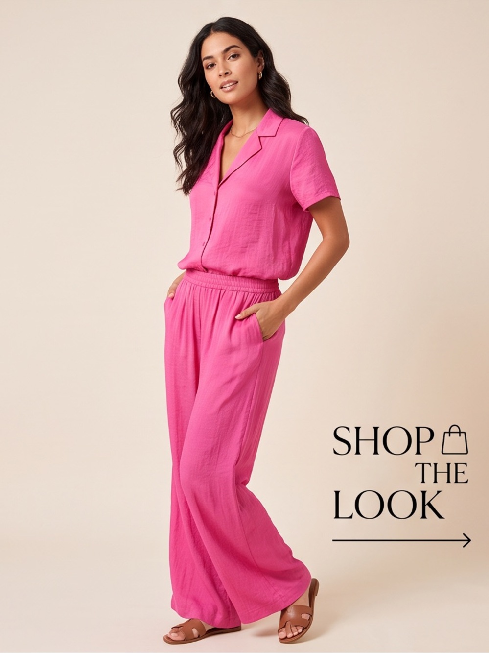 RACHEL Rachel Roy Women’s Hot Pink Wide-Leg Jumpsuit - Picture 3 of 7
